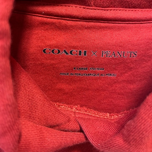 Coach X peanuts hoodie red long sleeve size Xl - Picture 4 of 4